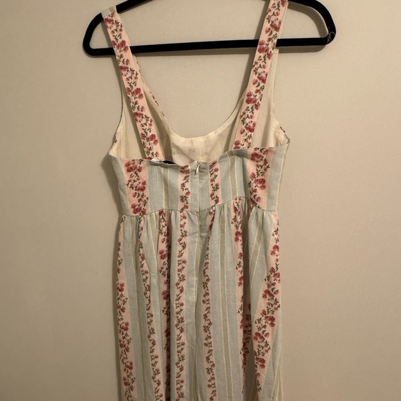 WeWoreWhat Floral Print Victorian Style Fit & Flare Midi Dress in Rosewood - Picture 3 of 7